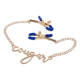 Sex & Mischief Cougar Nipple Clamps - Gold Nipple Clamps with 33 cm Chain - Image 7