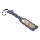 Sex & Mischief Cougar Studded Paddle - Navy Blue Paddle with Gold Studs - Image 5
