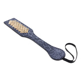 Sex & Mischief Cougar Studded Paddle - Navy Blue Paddle with Gold Studs - Image 7