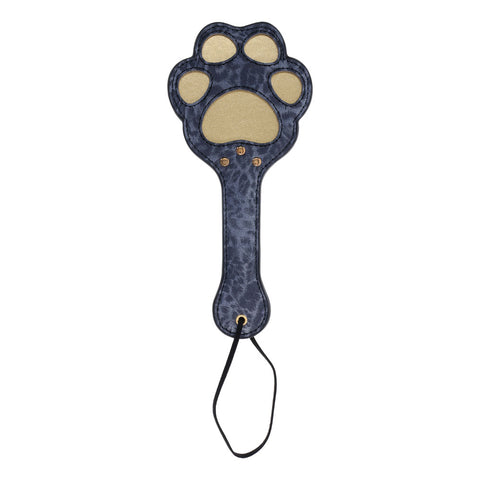 Sex & Mischief Cougar Paw Paddle - Navy Blue/Gold Spanking Paddle - Image 1