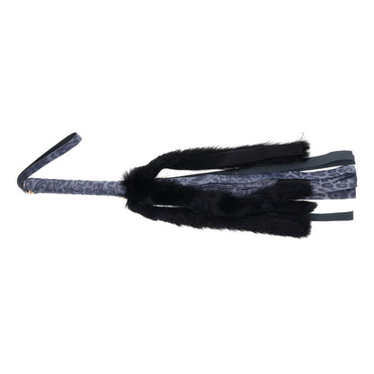 Sex & Mischief Cougar Faux Fur Flogger - Navy Blue/Black Furry Flogger