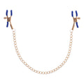Sex & Mischief Cougar Chained Nipple Clamps - Gold Nipple Clamps with Cougar Chain