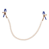 Sex & Mischief Cougar Chained Nipple Clamps - Gold Nipple Clamps with Cougar Chain - Image 1