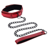 S&M Exs & Ohs Collar and Leash - Red Neck Restraint - Image 4