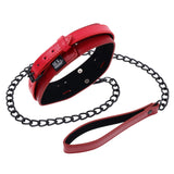 S&M Exs & Ohs Collar and Leash - Red Neck Restraint - Image 6
