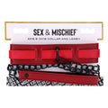 S&M Exs & Ohs Collar and Leash - Red Neck Restraint