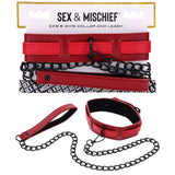S&M Exs & Ohs Collar and Leash - Red Neck Restraint - Image 1