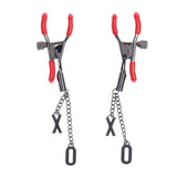 S&M Exs & Ohs Nipple Clamps - Red Tipped Metal Nipple Clamps - Set of 2 - Image 4