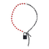 S&M Exs & Ohs Crystal Day Collar - Red/Black Collar Jewellery - Image 2