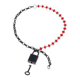 S&M Exs & Ohs Crystal Day Collar - Red/Black Collar Jewellery - Image 4