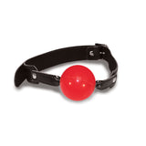 Sex & Mischief Solid Red Ball Gag - Red/Black Mouth Restraint - Image 2