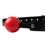 Sex & Mischief Solid Red Ball Gag - Red/Black Mouth Restraint - Image 4