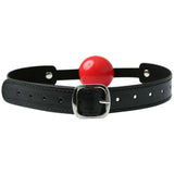 Sex & Mischief Solid Red Ball Gag - Red/Black Mouth Restraint - Image 5