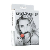 Sex & Mischief Solid Red Ball Gag - Red/Black Mouth Restraint - Image 6