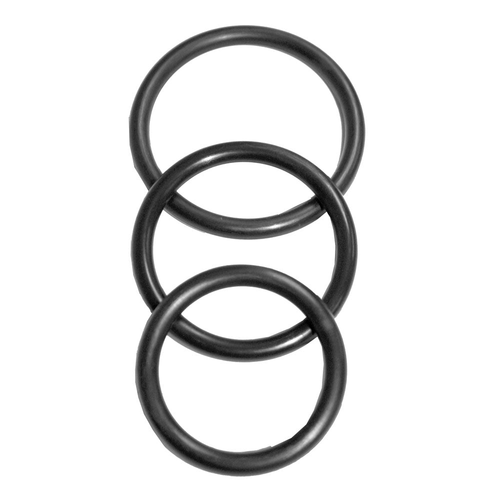 Sex & Mischief Nitrile Cock Ring 3 Pack - Black Cock Rings Set of 3