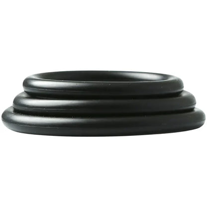 Sex & Mischief Nitrile Cock Ring 3 Pack - Black Cock Rings Set of 3