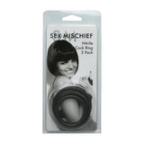 Sex & Mischief Nitrile Cock Ring 3 Pack - Black Cock Rings - Set of 3 Sizes - Image 6