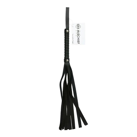 Sex & Mischief Faux Leather Flogger - Black Flogger Whip - Image 1