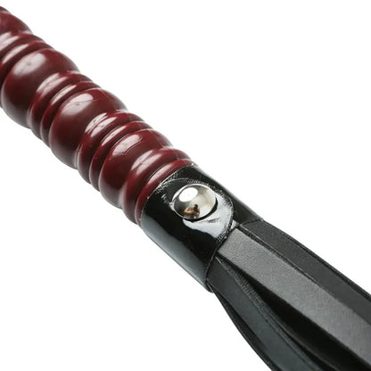 Sex & Mischief Mahogany Flogger - 76 cm Flogger Whip with Wooden Handle