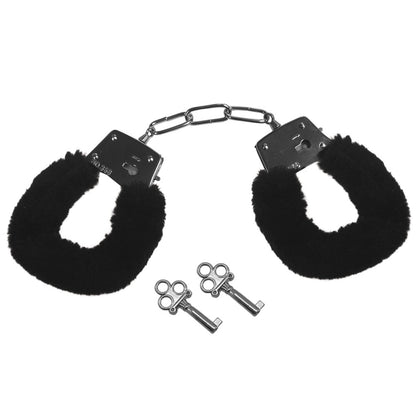 Sex & Mischief Furry Handcuffs - Black Restraints