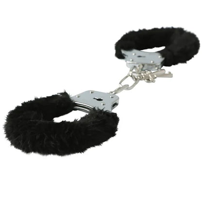 Sex & Mischief Furry Handcuffs - Black Restraints
