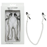 Sex & Mischief Chained Nipple Clamps - Nipple Clamps with 30 cm Chain - Image 1