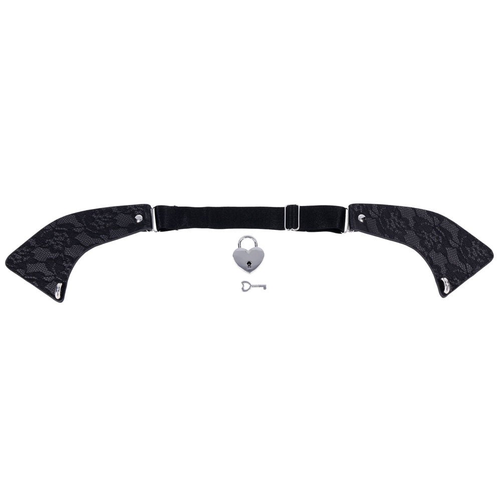 Sex & Mischief Heartbound Lace Day Collar - Black Submission Collar