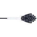 Sex & Mischief Lace Silicone Crop - Black/White 50 cm Crop Whip