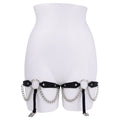 Sex & Mischief Chain Lace Garters - Black/Metal Garters