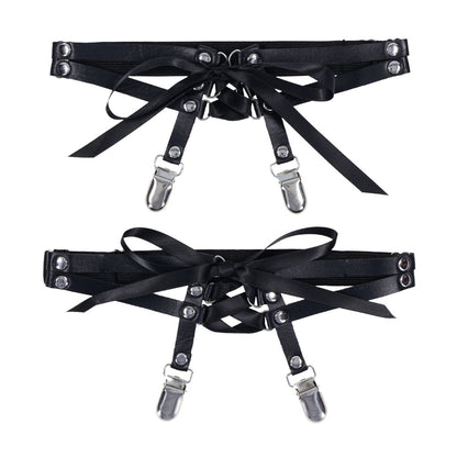 Sex & Mischief Laced Up Garters - Black Garters