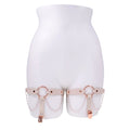 Sex & Mischief Peaches n CreaMe Pearl Garters - Peach / Rose Gold Garters with Pearls - Set of 2