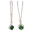 Sex & Mischief Indica Crystal Nipple Clips - Gold Nipple Clips with Emerald Gems