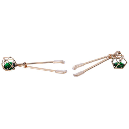 Sex & Mischief Indica Crystal Nipple Clips - Gold Nipple Clips