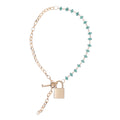 Sex & Mischief Indica Crystal Day Collar - Gold/Emerald Lockable Collar