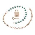 Sex & Mischief Indica Crystal Day Collar - Gold/Emerald Lockable Collar