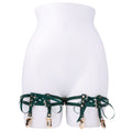Sex & Mischief Indica Laced Up Garters - Green/Gold Garters - Set of 2