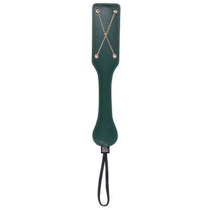 Sex & Mischief Indica Chain Impressions Paddle - Green/Gold Spanking