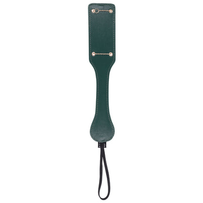 Sex & Mischief Indica Chain Impressions Paddle - Green/Gold Spanking