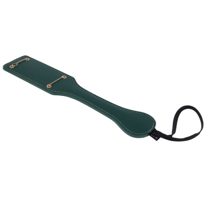 Sex & Mischief Indica Chain Impressions Paddle - Green/Gold Spanking