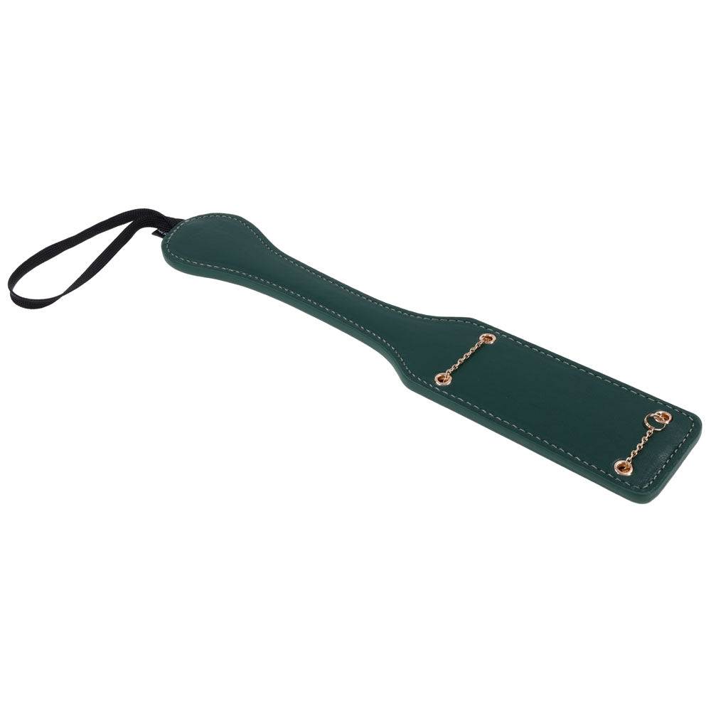 Sex & Mischief Indica Chain Impressions Paddle - Green/Gold Spanking