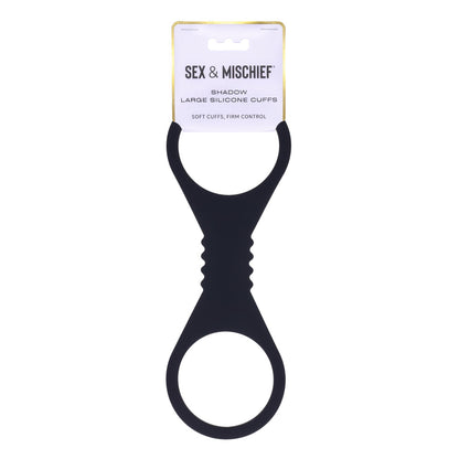 Sex & Mischief Shadow Large Silicone Cuffs - Black Large Restraints