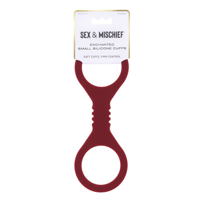 Sex & Mischief Enchanted Small Silicone Cuffs - Burgundy Small Restraints