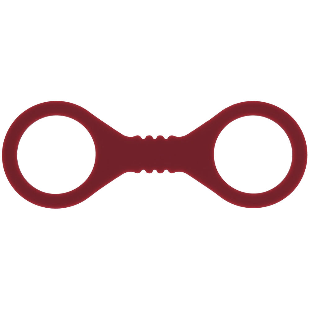 Sex & Mischief Enchanted Small Silicone Cuffs - Burgundy Small