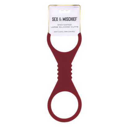 Sex & Mischief Enchanted Large Silicone Cuffs - Burgundy Large