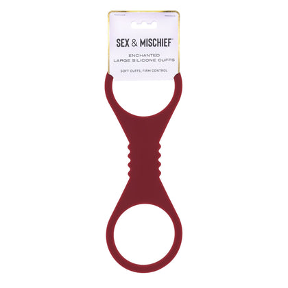 Sex & Mischief Enchanted Large Silicone Cuffs - Burgundy Large Restraints