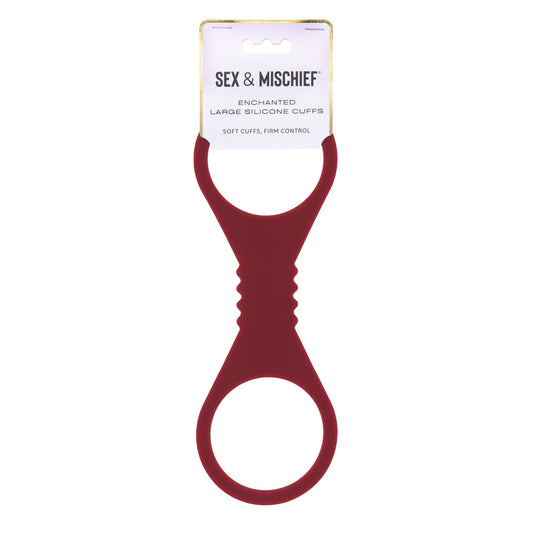 Sex & Mischief Enchanted Large Silicone Cuffs - Burgundy Large