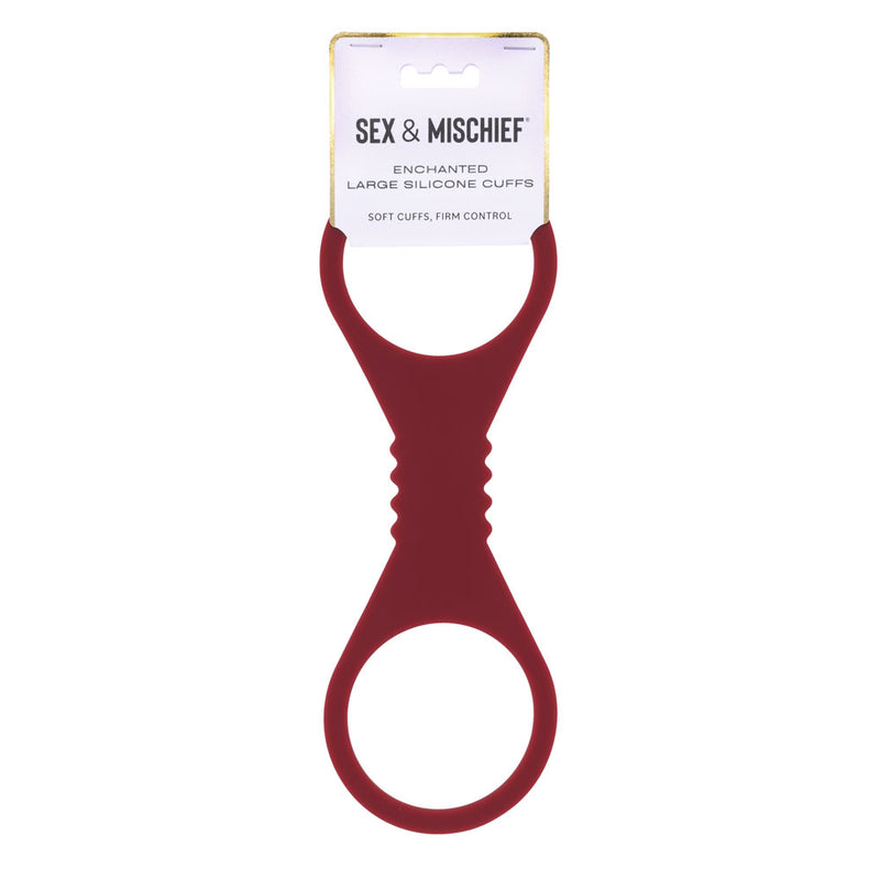 Sex & Mischief Enchanted Large Silicone Cuffs - Burgundy Large Restraints