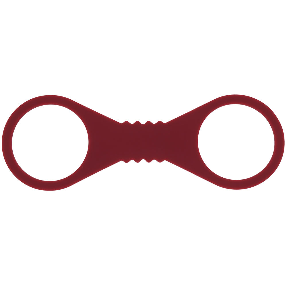 Sex & Mischief Enchanted Large Silicone Cuffs - Burgundy Large