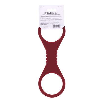 Sex & Mischief Enchanted Large Silicone Cuffs - Burgundy Large