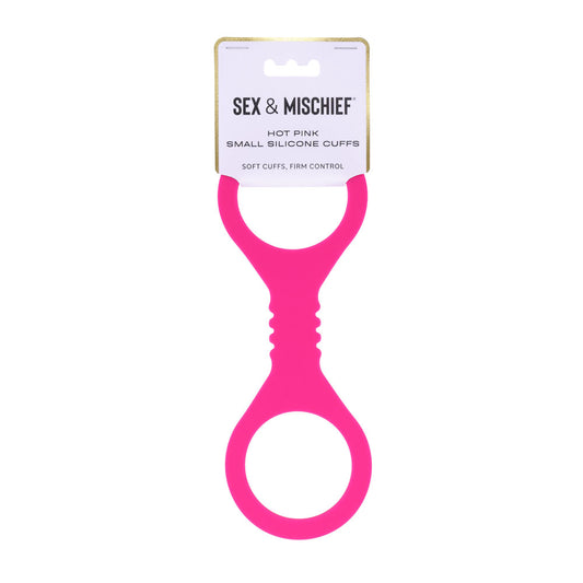 Sex & Mischief Small Hot Pink Silicone Cuffs - Hot Pink Small